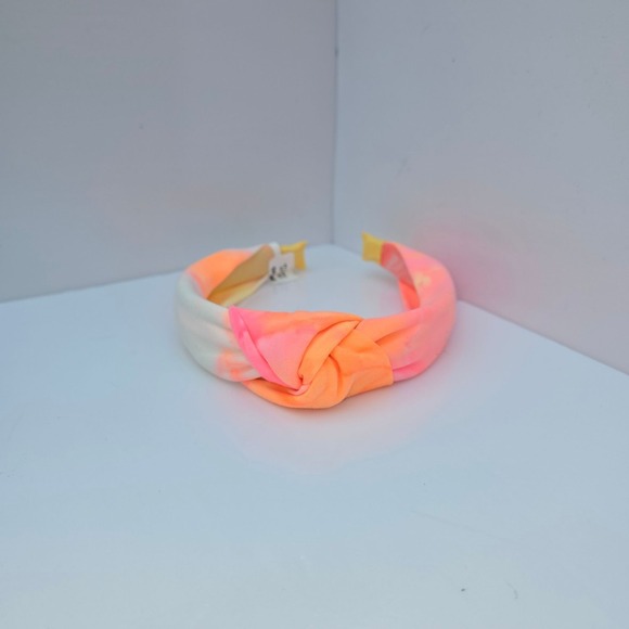Claires Accessories - Claires Headband Womens Girls One Size Neon Tie Dye Knotted Padded Chunky Pink